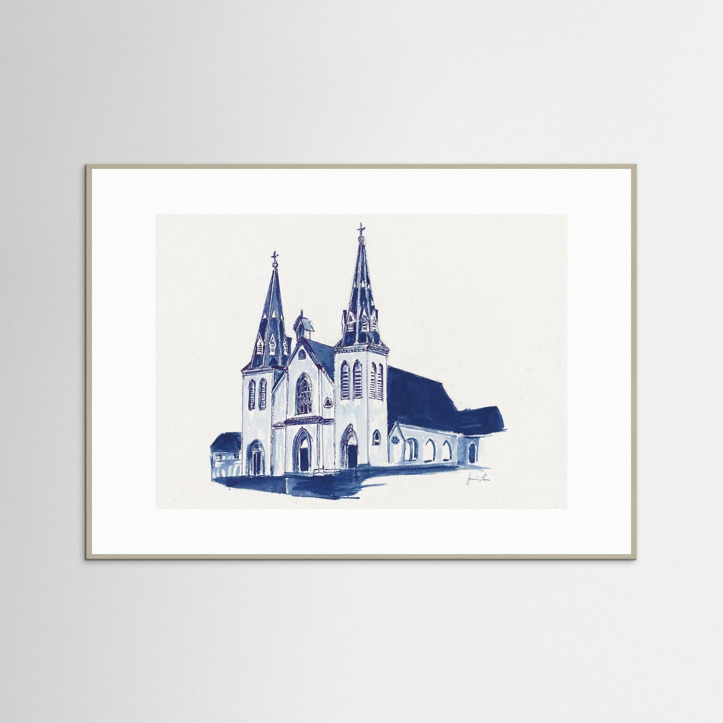 Villanova University, St. Thomas of Villanova Church, archival print