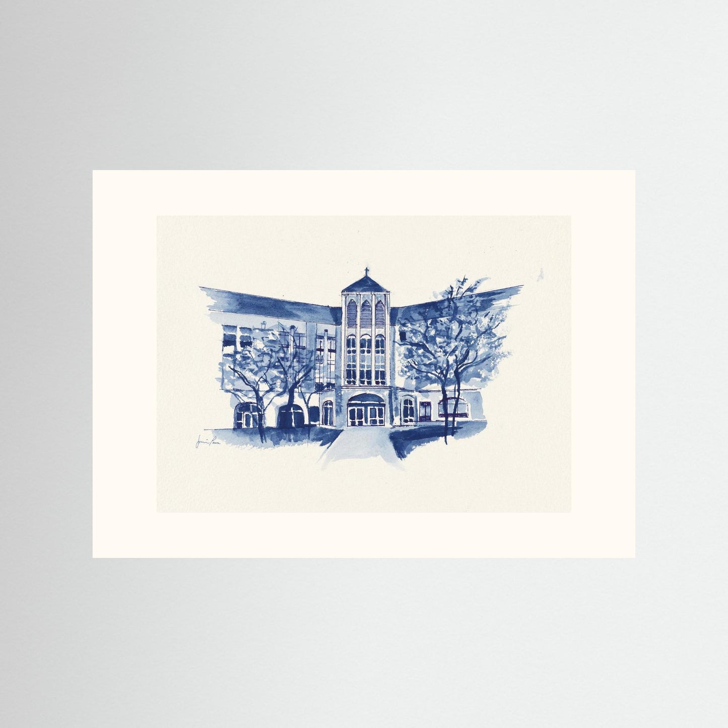 Villanova University, Driscoll Hall, College of Nursing, archival print