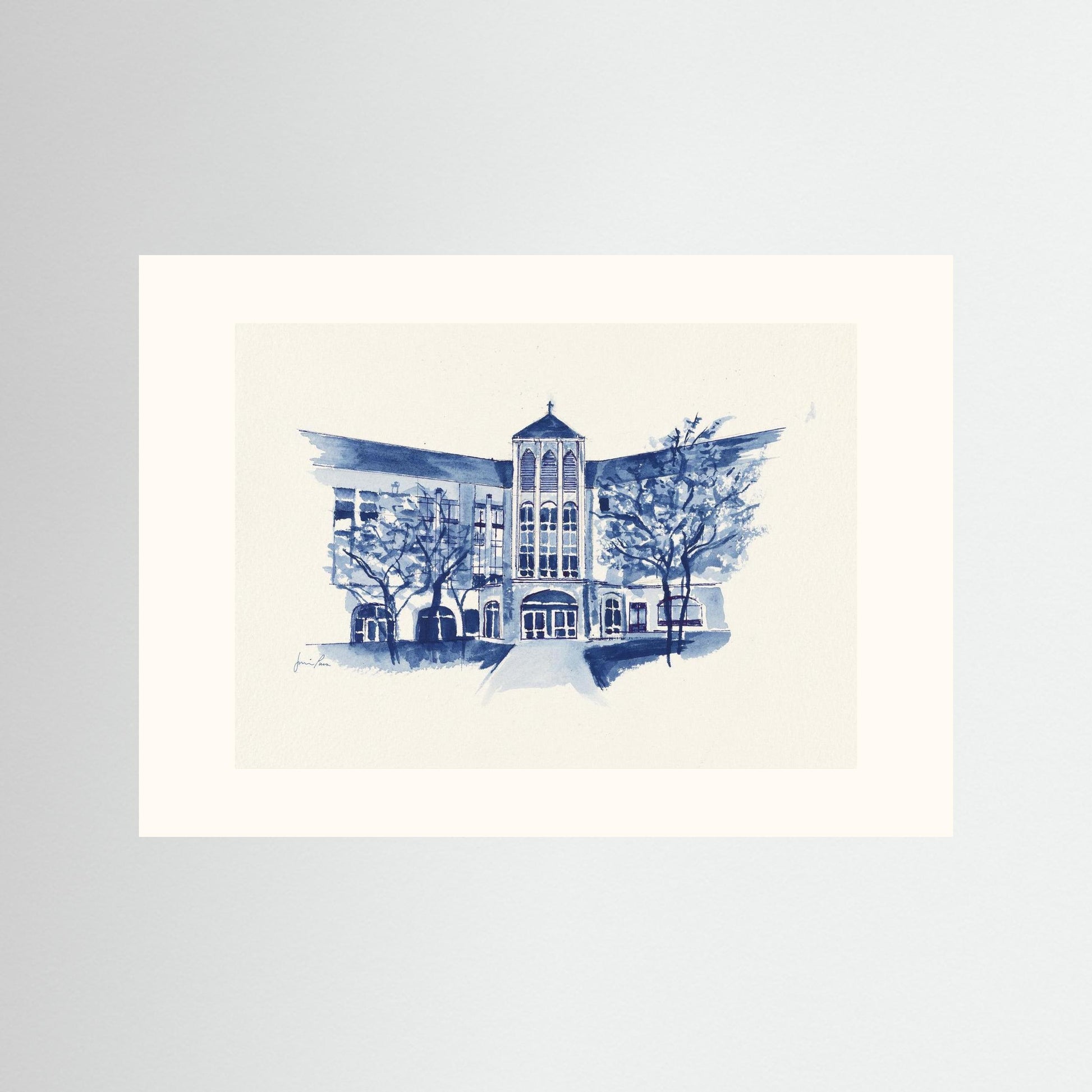 Villanova University, Driscoll Hall, College of Nursing, archival print