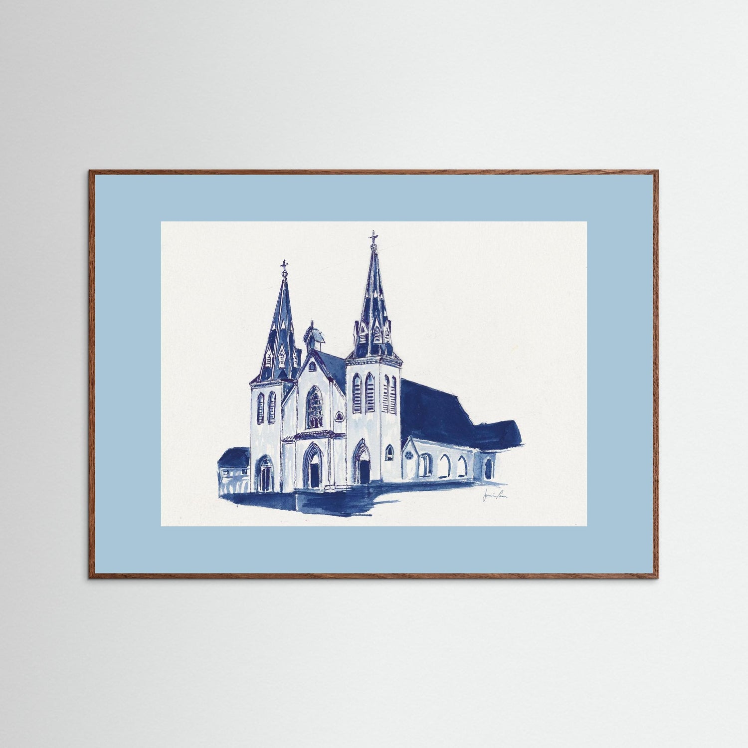 Villanova University, St. Thomas of Villanova Church, archival print