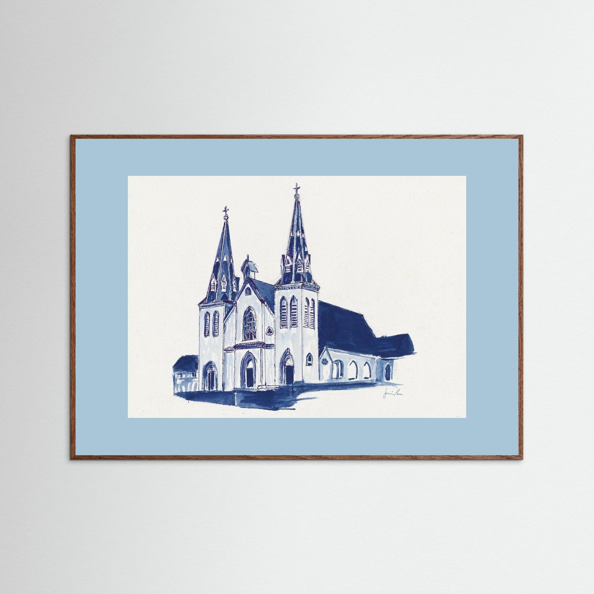 Villanova University, St. Thomas of Villanova Church, archival print