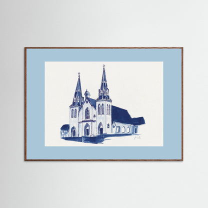 Villanova University, St. Thomas of Villanova Church, archival print