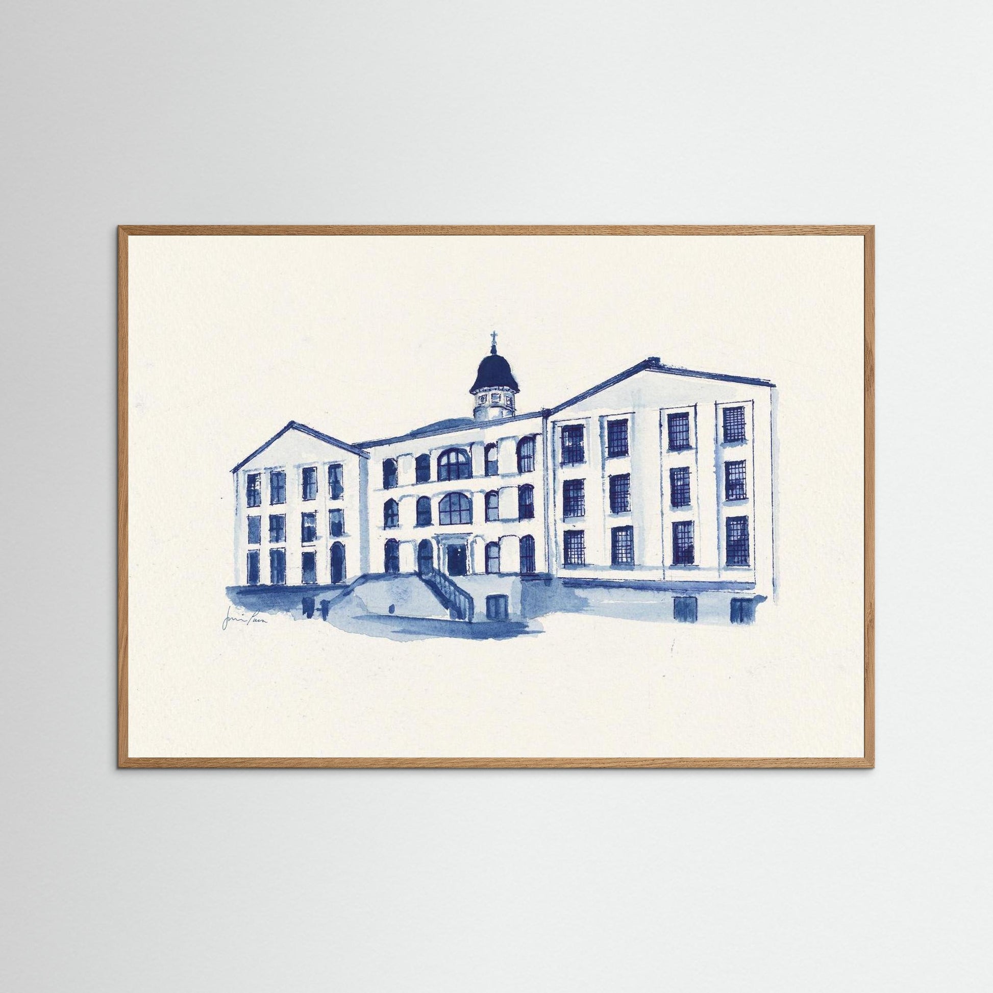 Villanova University, Alumni Hall, archival print