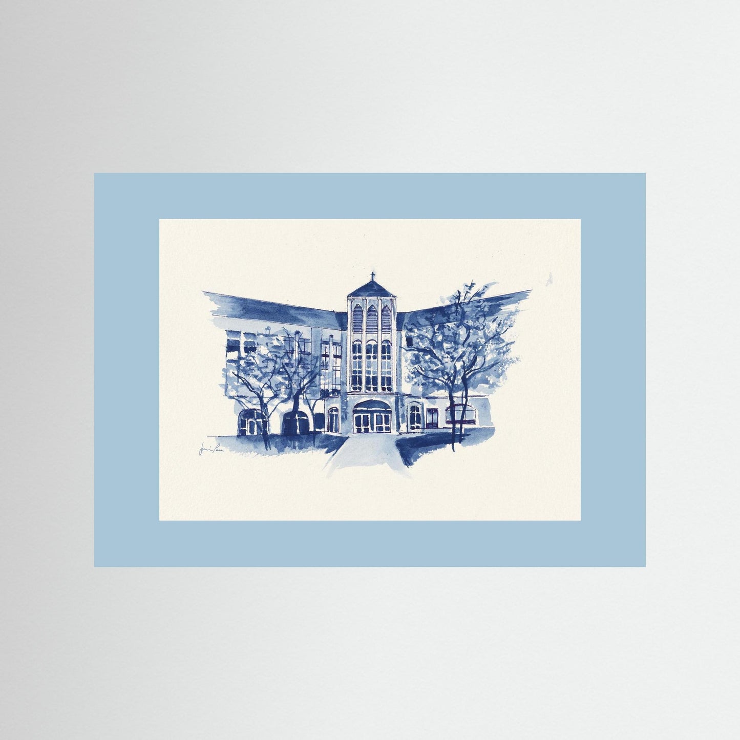 Villanova University, Driscoll Hall, College of Nursing, archival print