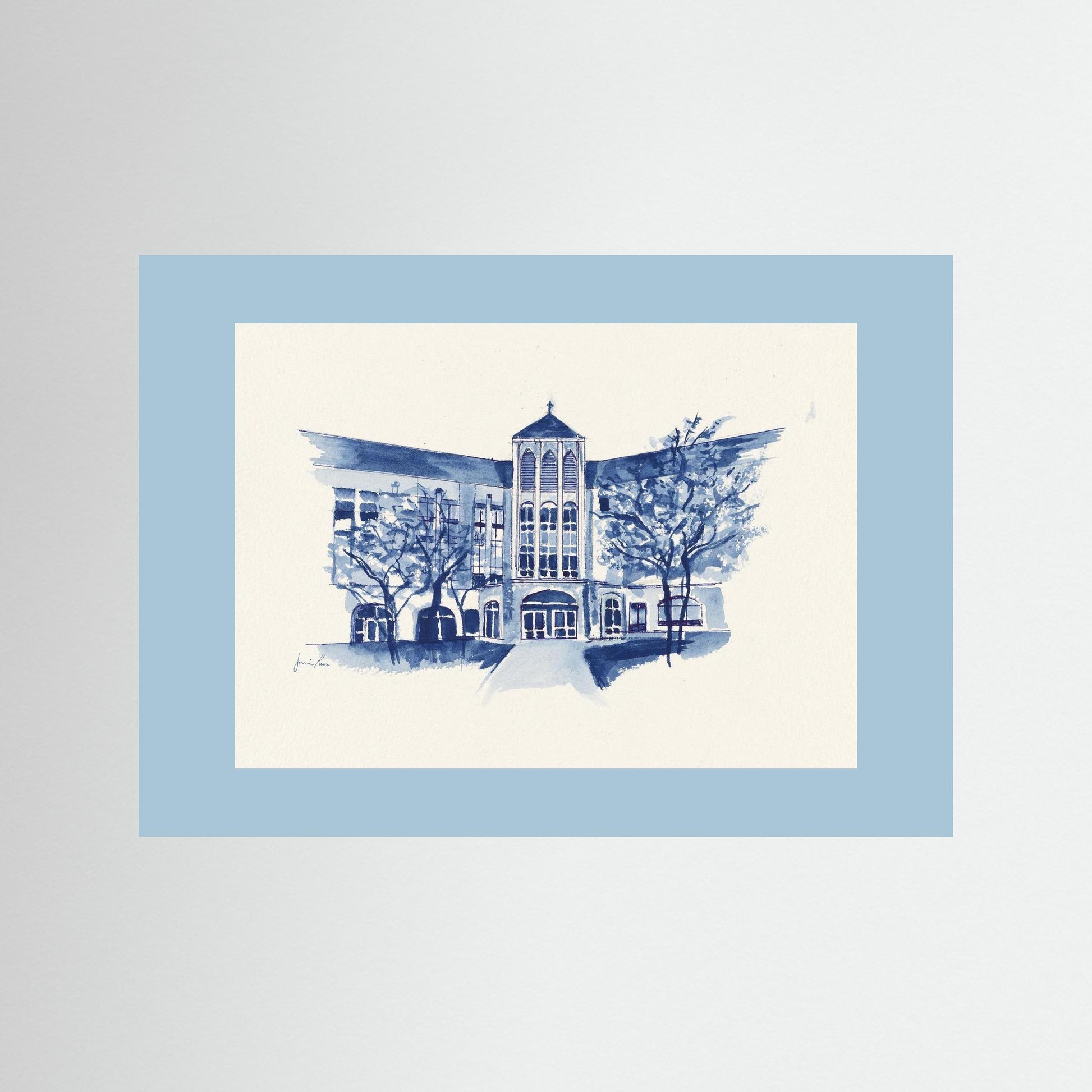 Villanova University, Driscoll Hall, College of Nursing, archival print