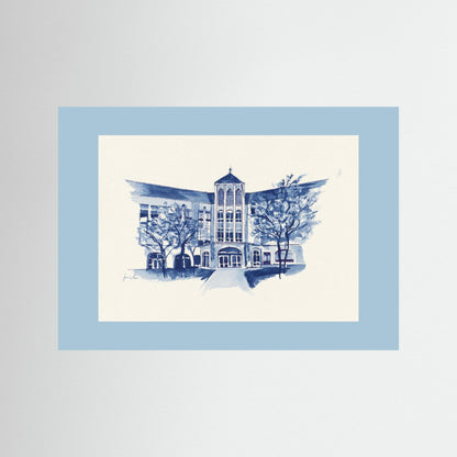 Villanova University, Driscoll Hall, College of Nursing, archival print