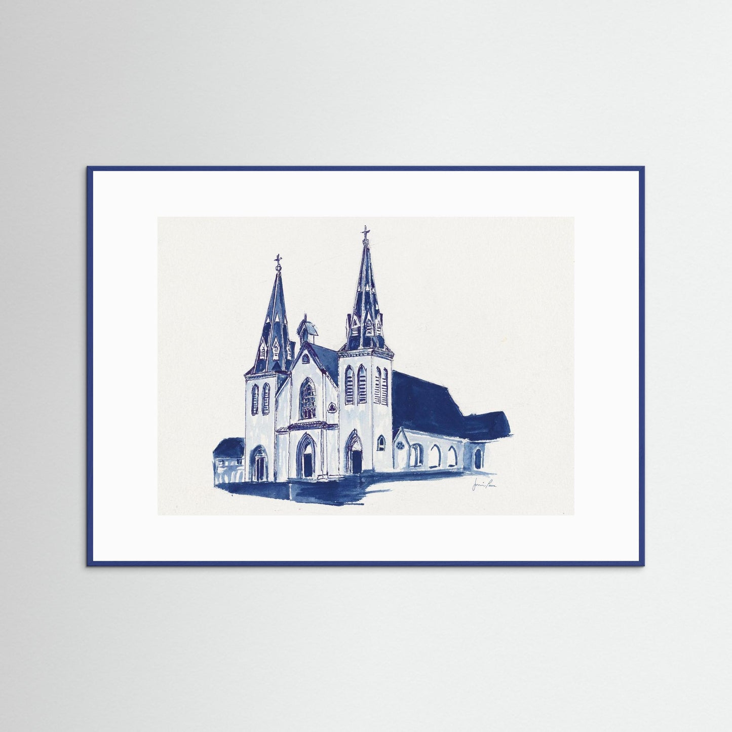 Villanova University, St. Thomas of Villanova Church, archival print