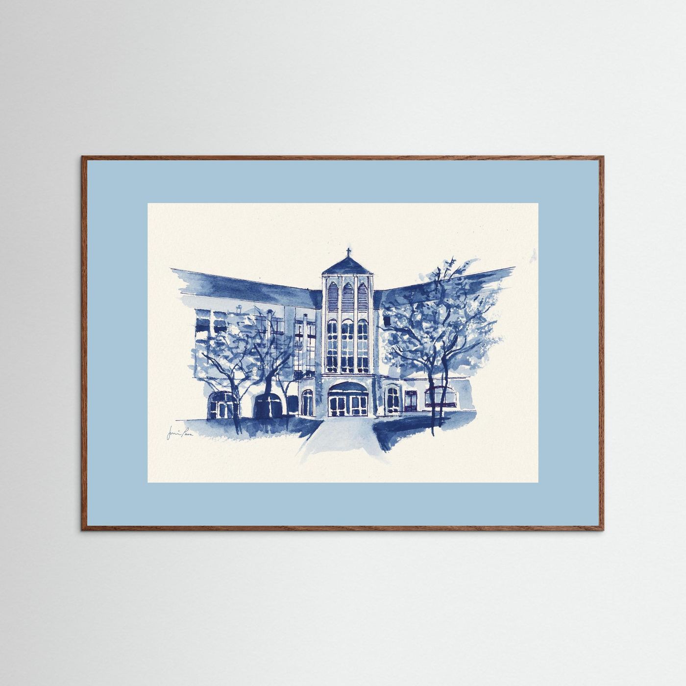 Driscoll Hall, art print - Villanova University wall art