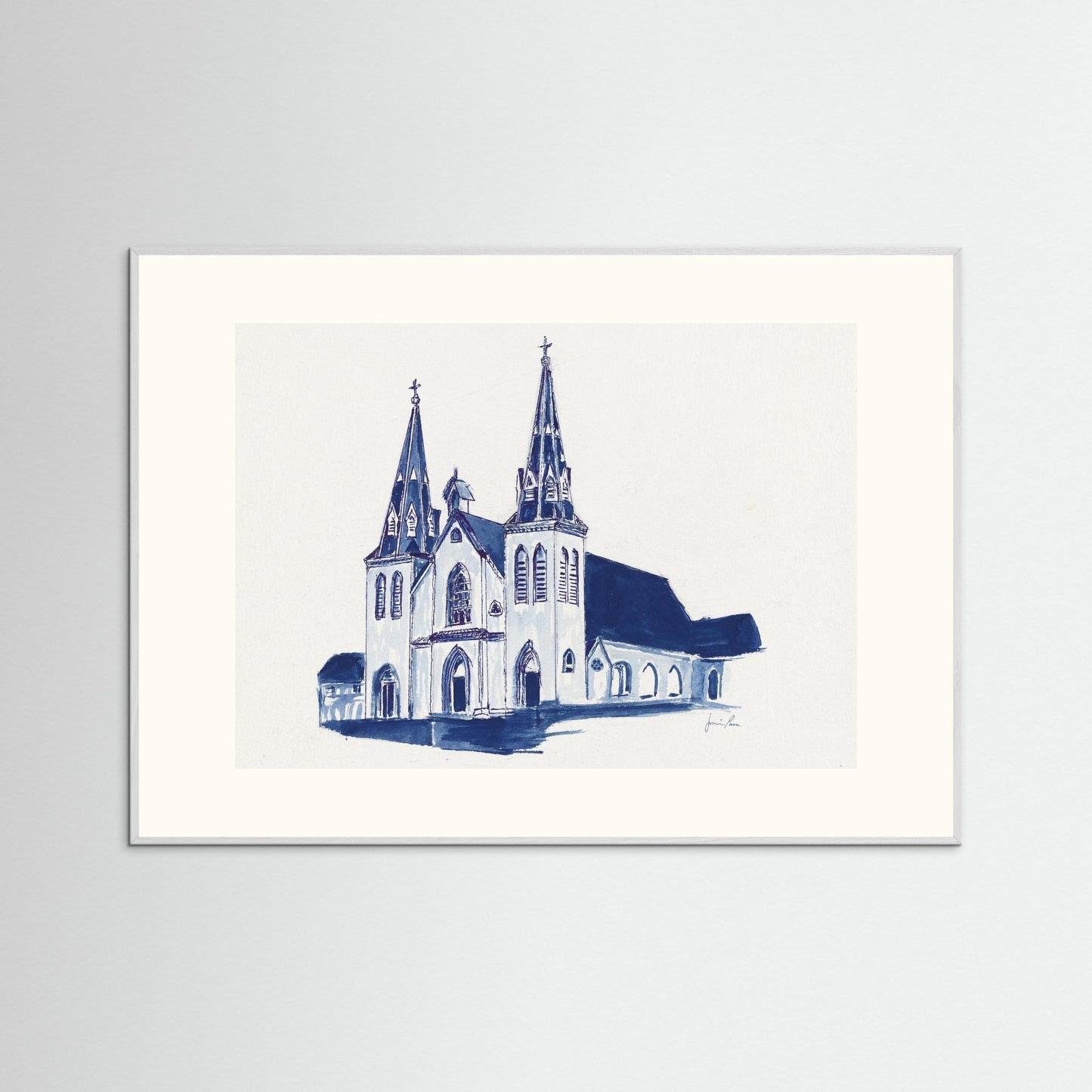 Villanova University, St. Thomas of Villanova Church, archival print
