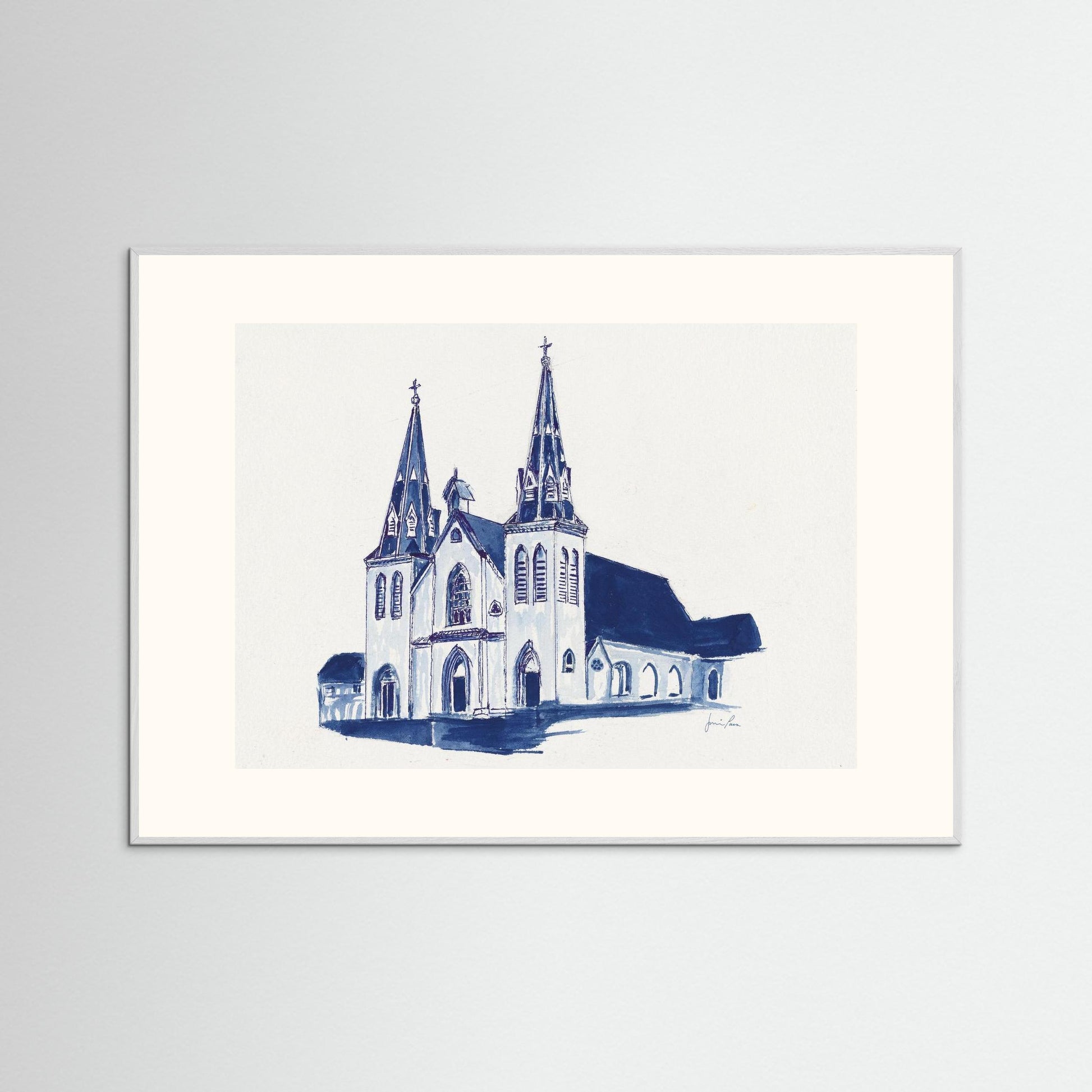 Villanova University, St. Thomas of Villanova Church, archival print