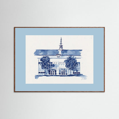Dougherty Hall, archival print - Villanova University wall art