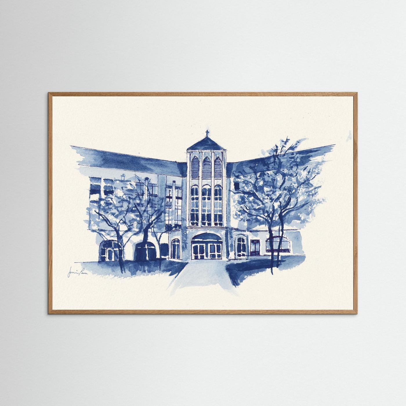Driscoll Hall, art print - Villanova University wall art