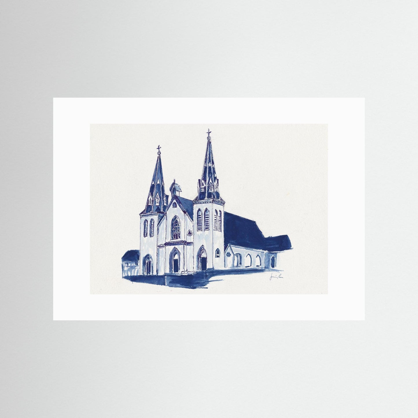 Villanova University, St. Thomas of Villanova Church, archival print
