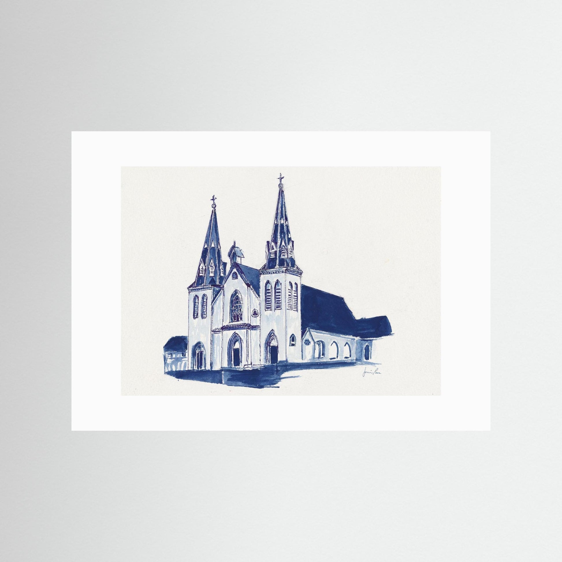 Villanova University, St. Thomas of Villanova Church, archival print