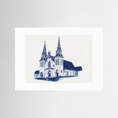 Villanova University, St. Thomas of Villanova Church, archival print