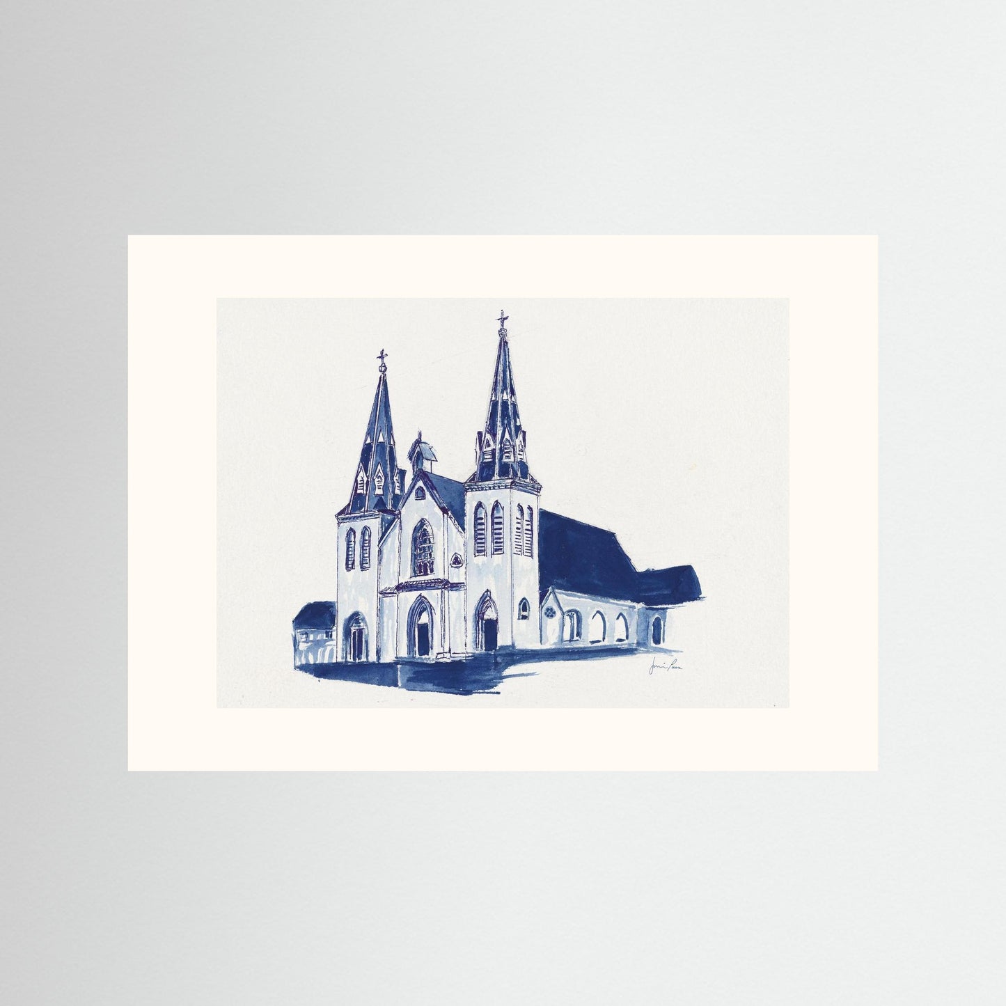 Villanova University, St. Thomas of Villanova Church, archival print