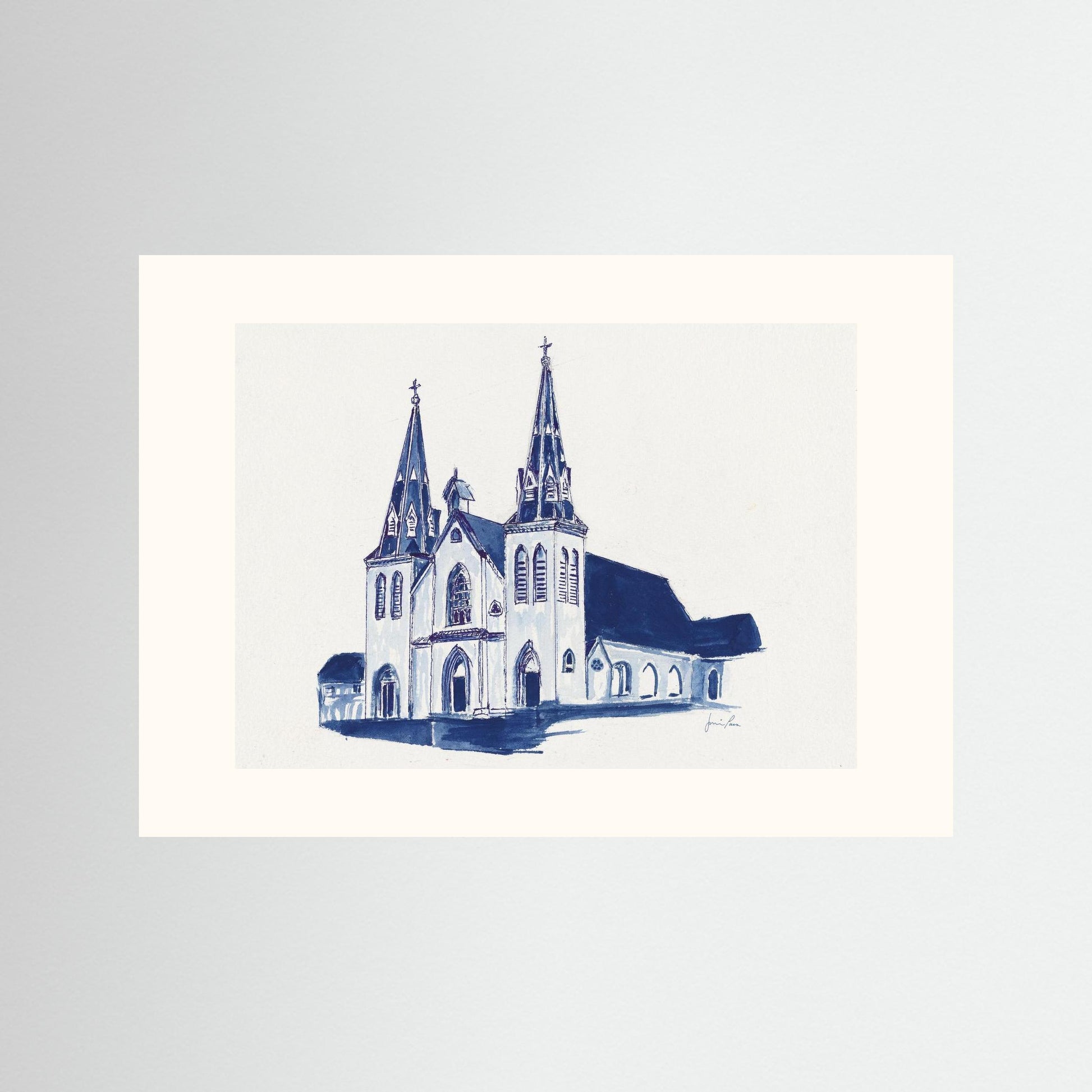 Villanova University, St. Thomas of Villanova Church, archival print