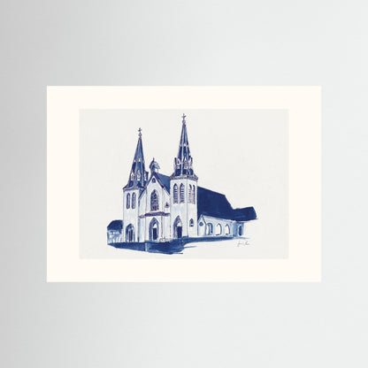 Villanova University, St. Thomas of Villanova Church, archival print