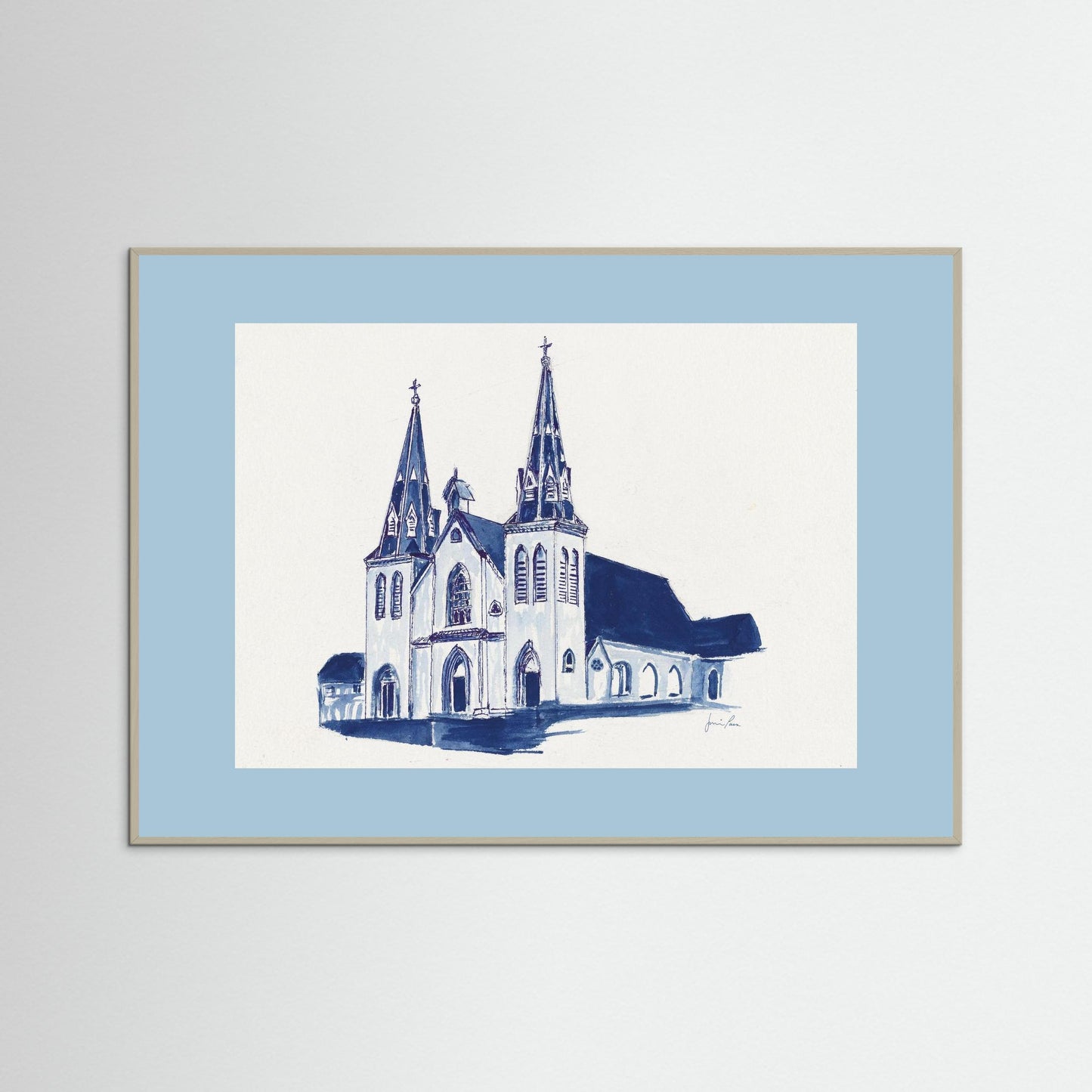 Villanova University, St. Thomas of Villanova Church, archival print