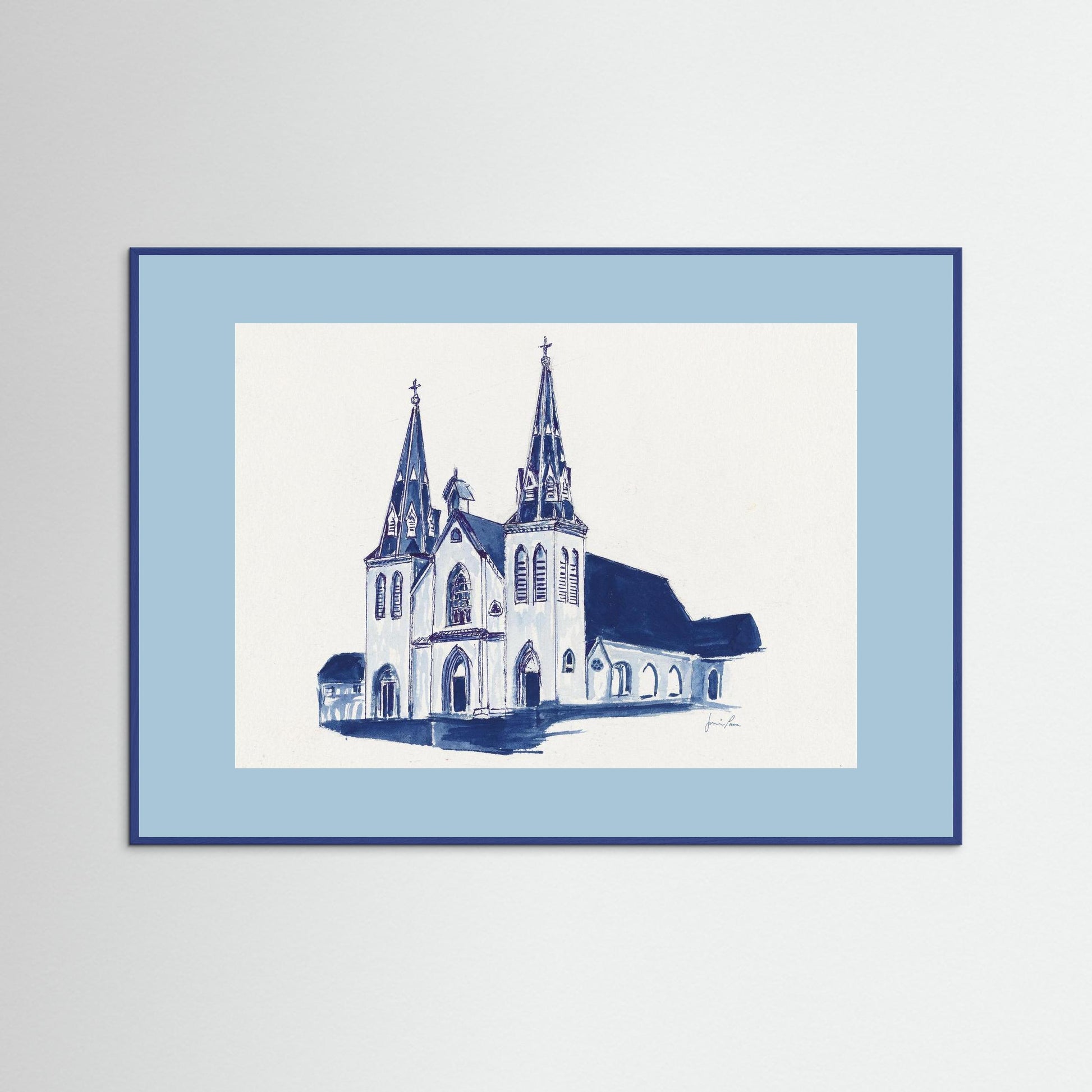 Villanova University, St. Thomas of Villanova Church, archival print