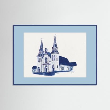 Villanova University, St. Thomas of Villanova Church, archival print